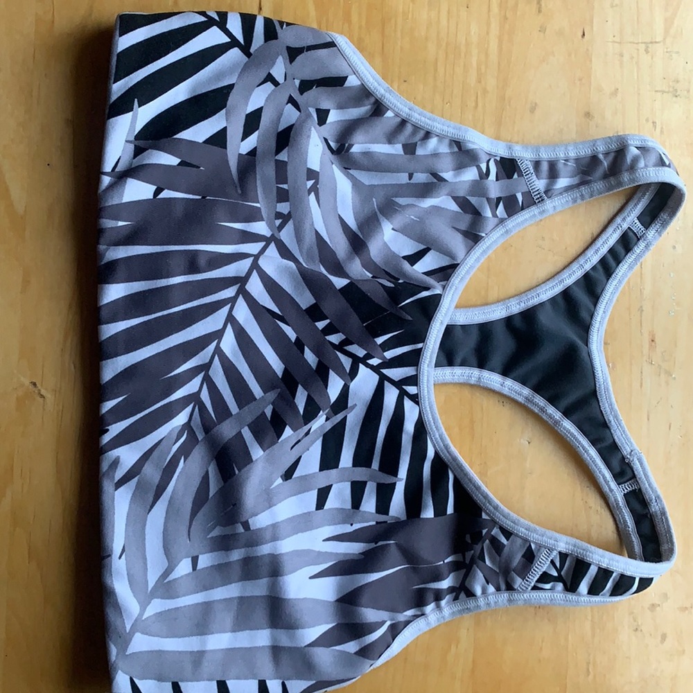 Palm black and white sports bra!